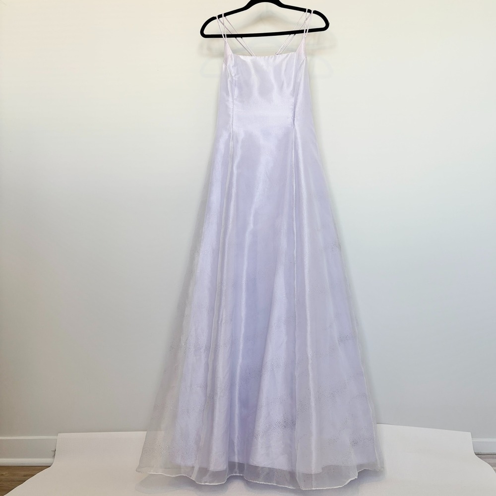 Y2k L.A. Glo Vintage Maxi Dress Lavender Glitter Organza 13/14 Purple